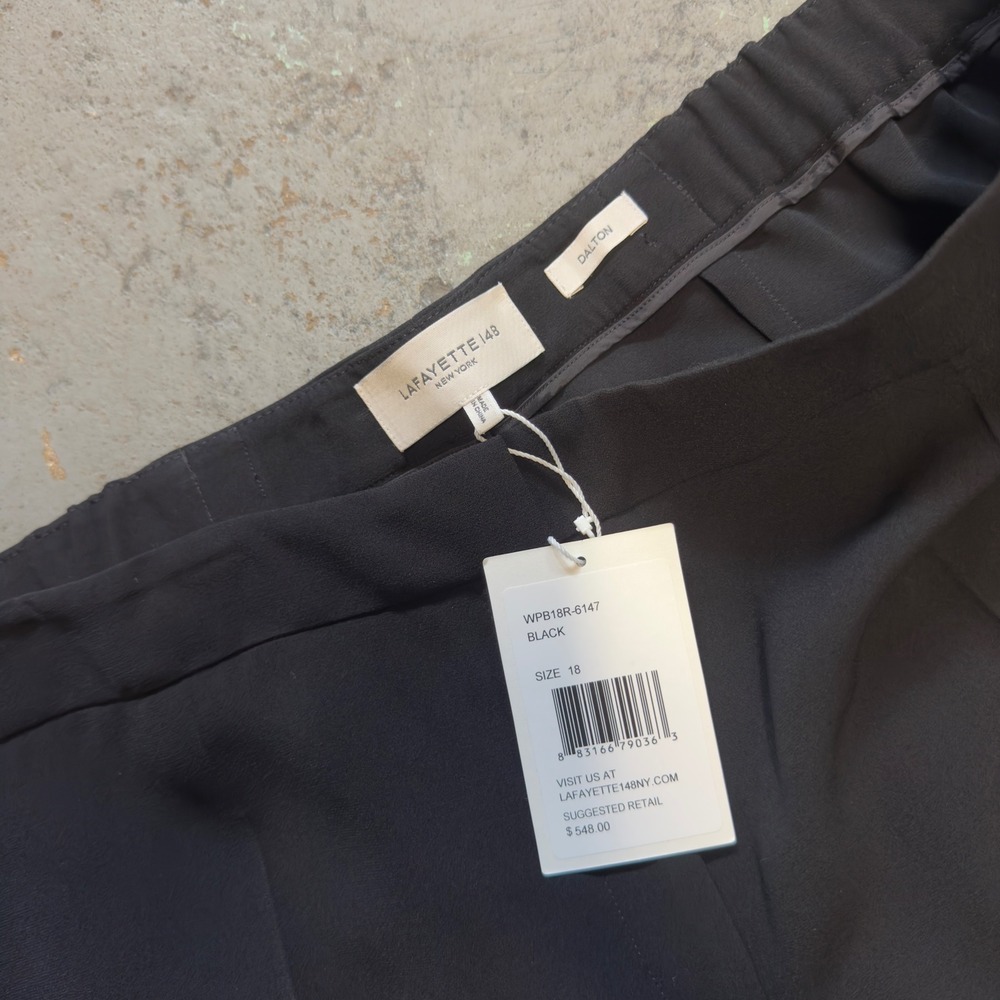 Lafayette 148 New York Dalton Black Wide Leg Pants Plus Size 18W NWT - Picture 2 of 8